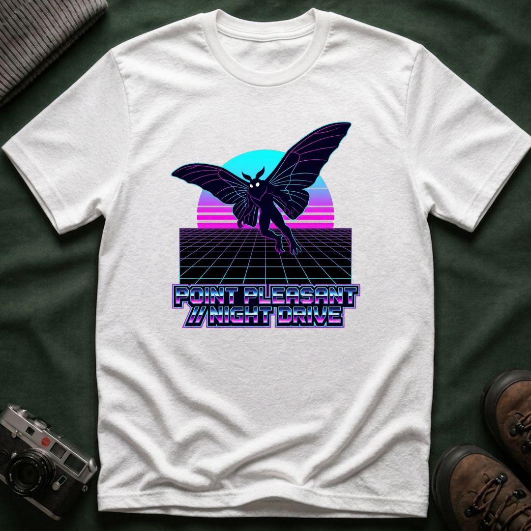 Mothman Retro T-Shirt — Vintage 80s Synthwave Cryptid Tee