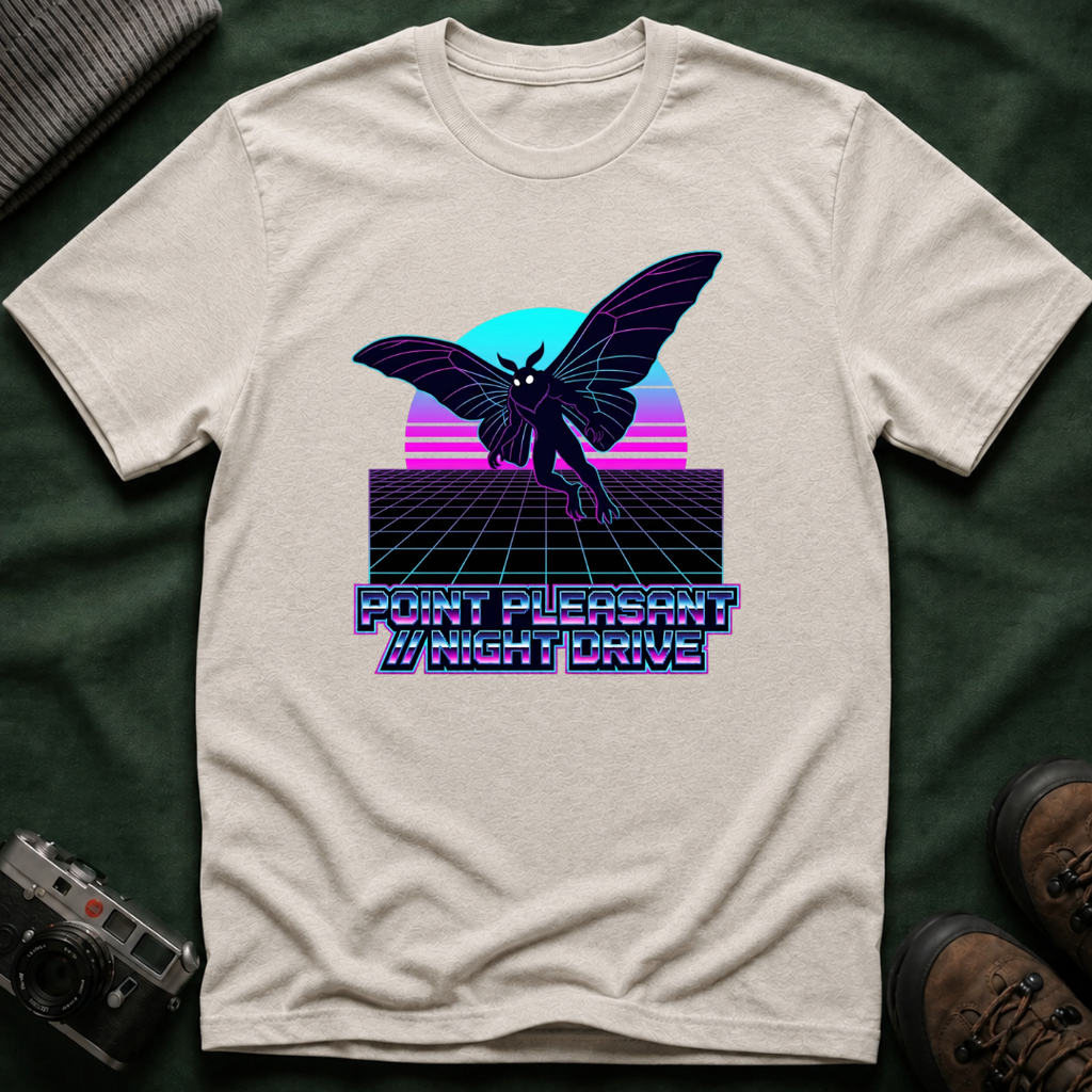Mothman Retro T-Shirt — Vintage 80s Synthwave Cryptid Tee