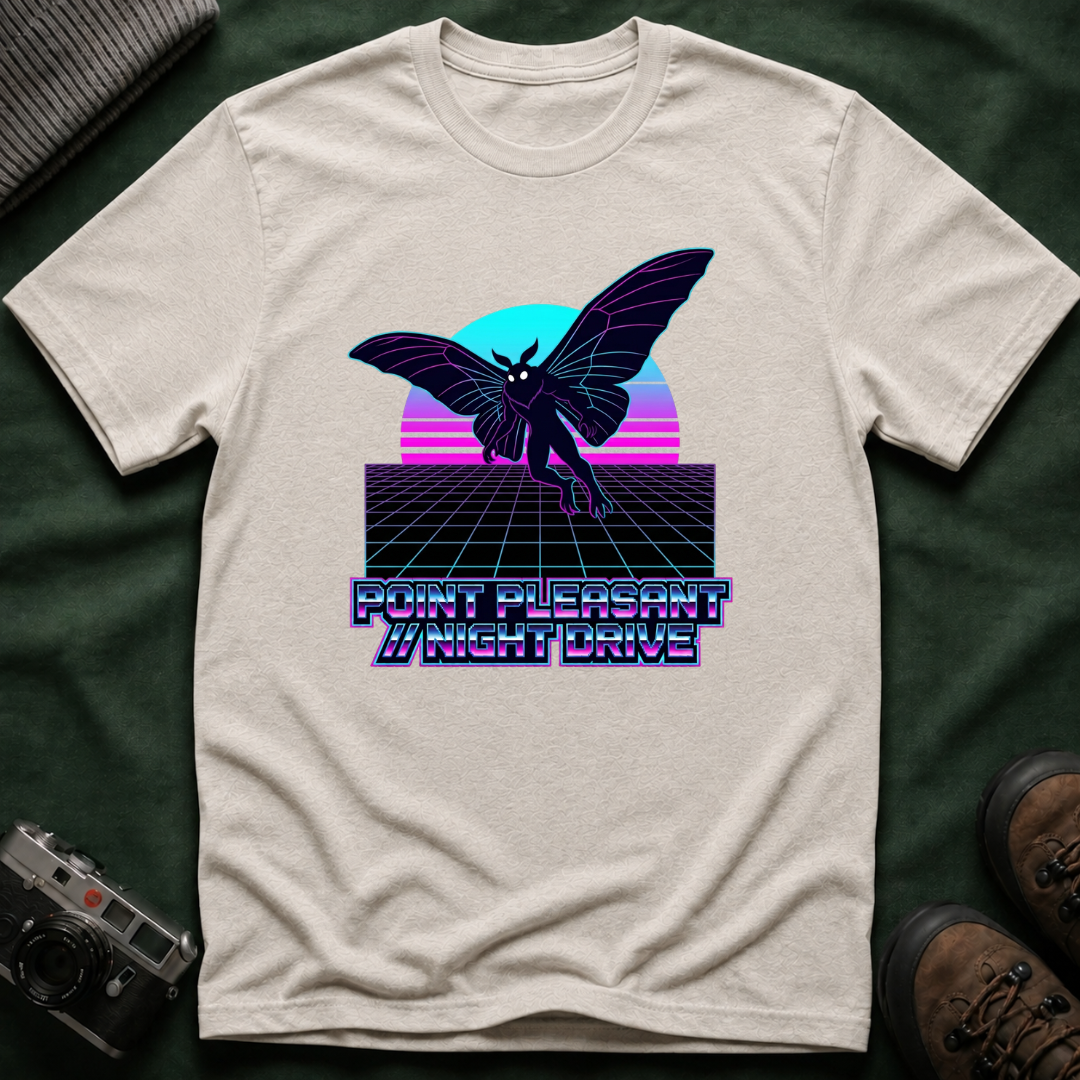 Mothman Retro T-Shirt — Vintage 80s Synthwave Cryptid Tee
