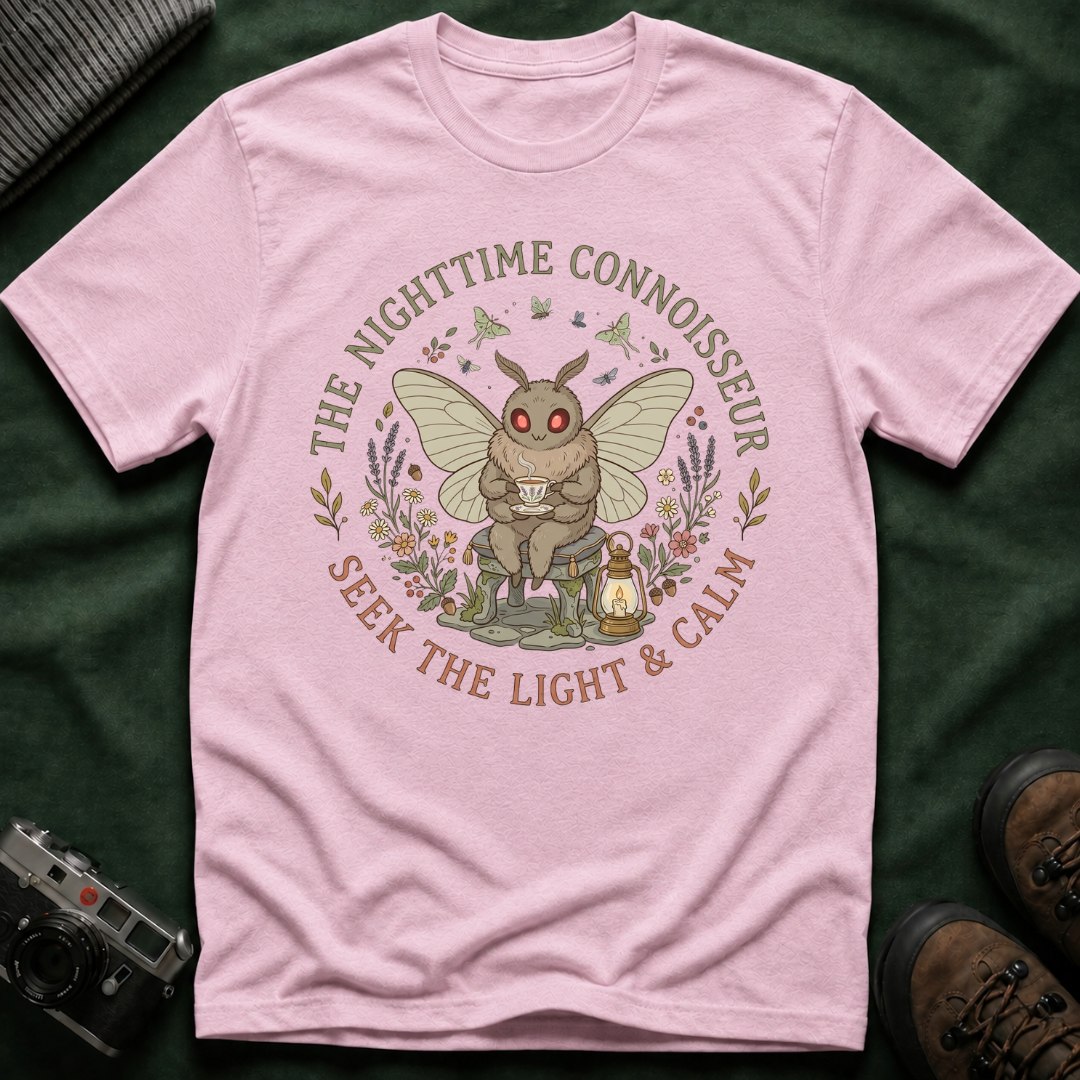 Mothman Cozy Cottagecore Graphic Tee - The Nighttime Connoisseur T-Shirt