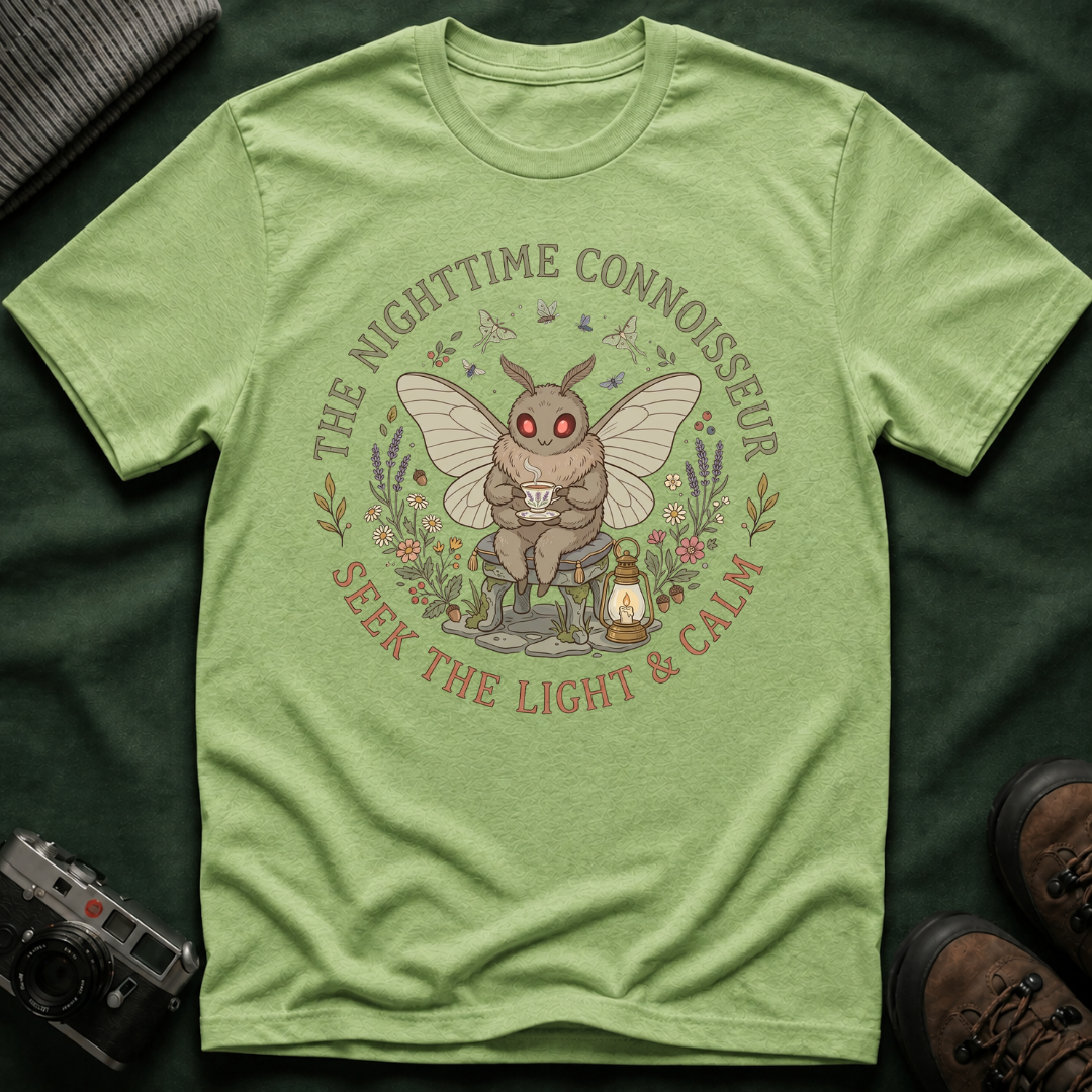 Mothman Cozy Cottagecore Graphic Tee - The Nighttime Connoisseur T-Shirt