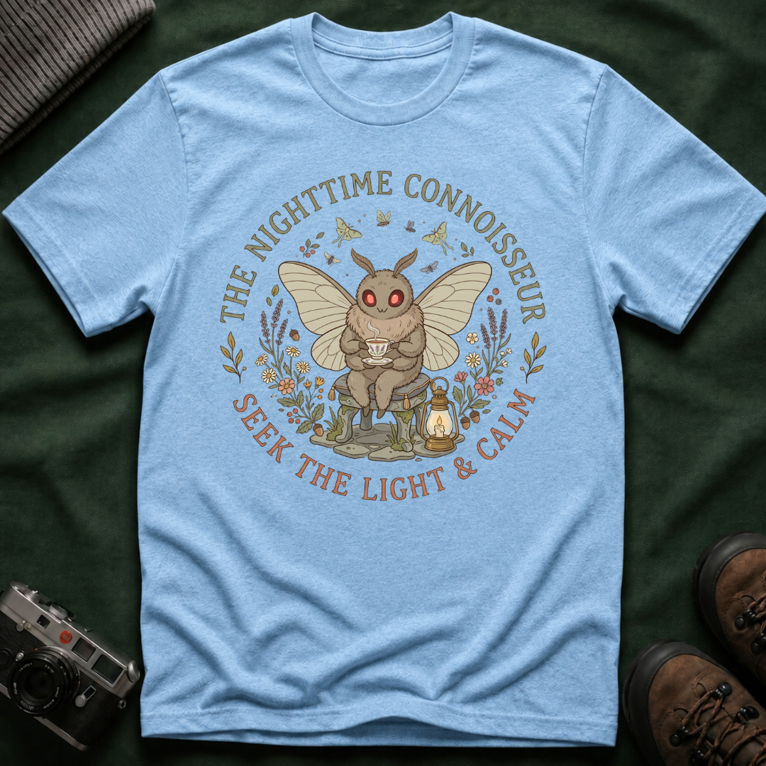 Mothman Cozy Cottagecore Graphic Tee - The Nighttime Connoisseur T-Shirt