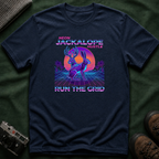 Neon Jackalope T-Shirt - Hustle "Run the Grid" Retro Vaporwave Tee