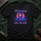 Neon Jackalope T-Shirt - Hustle "Run the Grid" Retro Vaporwave Tee