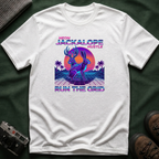 Neon Jackalope T-Shirt - Hustle "Run the Grid" Retro Vaporwave Tee
