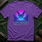 Mothman Retro Sunset T‑Shirt — Neon 80s Vaporwave Cryptid Tee