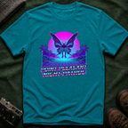 Mothman Retro Sunset T‑Shirt — Neon 80s Vaporwave Cryptid Tee