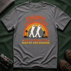 Fresno Nightcrawlers T-Shirt — Retro Cryptid Graphic Tee (“Just Here To Mind My Own Business”)