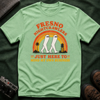Fresno Nightcrawlers T-Shirt — Retro Cryptid Graphic Tee (“Just Here To Mind My Own Business”)