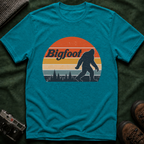 Bigfoot Retro Sunset T-Shirt - Sasquatch Vintage Graphic Tee