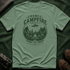 Cosmic Campfire Society T-Shirt — UFO & Forest Vintage Graphic Tee