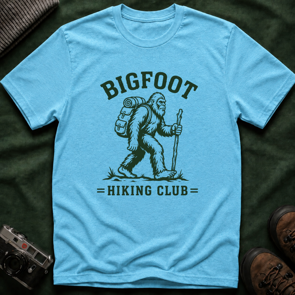 Bigfoot Hiking Club T-Shirt — Vintage Sasquatch Backpacking Tee