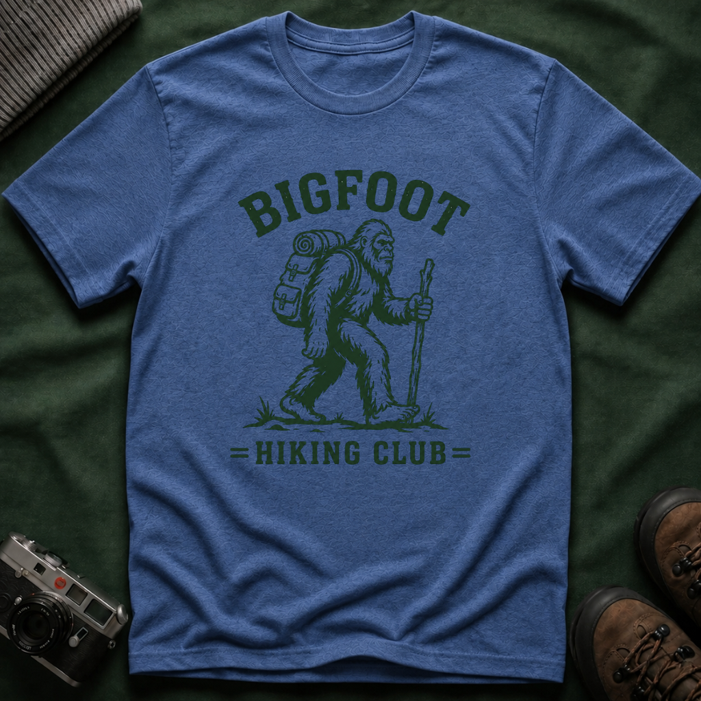 Bigfoot Hiking Club T-Shirt — Vintage Sasquatch Backpacking Tee