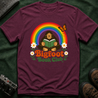 Bigfoot Book Club T-Shirt — Rainbow Reading Sasquatch Tee