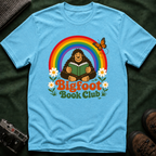 Bigfoot Book Club T-Shirt — Rainbow Reading Sasquatch Tee