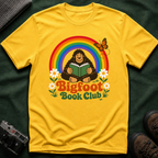 Bigfoot Book Club T-Shirt — Rainbow Reading Sasquatch Tee