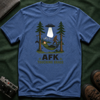 AFK Touching Grass T-Shirt — Gaming Nature Tee with Bigfoot & UFO