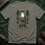 AFK Touching Grass T-Shirt — Gaming Nature Tee with Bigfoot & UFO