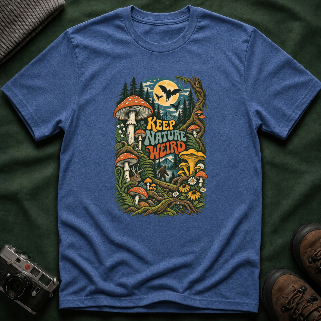 Keep Nature Weird T-Shirt — Retro Mushroom Forest Graphic Tee