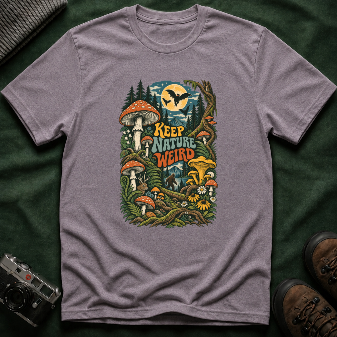 Keep Nature Weird T-Shirt — Retro Mushroom Forest Graphic Tee