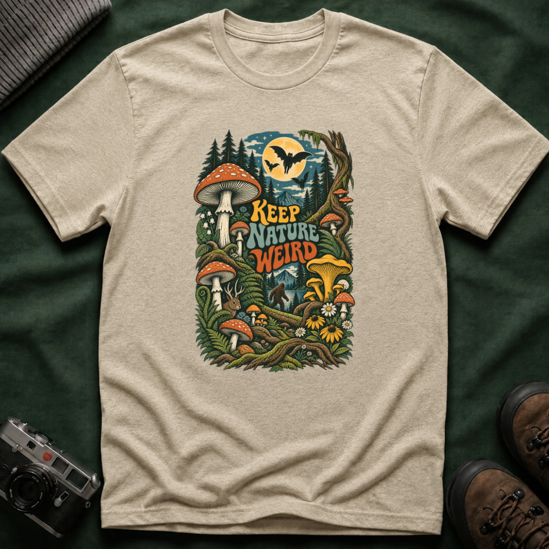 Keep Nature Weird T-Shirt — Retro Mushroom Forest Graphic Tee