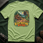Cryptid Picnic T-Shirt — 'Keep Nature Weird' Bigfoot & Alien Camping Graphic Tee