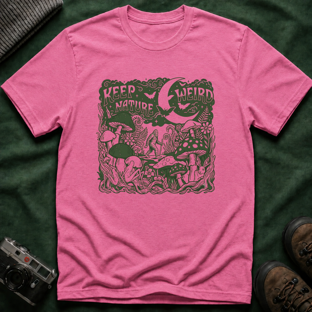 Keep Nature Weird T-Shirt — Mushroom & Moon Vintage Eco Graphic Tee
