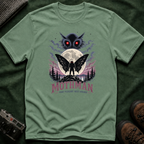 Mothman Graphic T-Shirt — Red-Eyed Mothman Moon Illustration