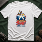 Bigfoot Baseball T-Shirt — Retro Sasquatch Player Graphic Tee