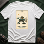 Tarot 'The Chariot' Adventure T-Shirt — Retro Sasquatch Roadtrip Tarot Card Design