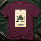 Tarot 'The Chariot' Adventure T-Shirt — Retro Sasquatch Roadtrip Tarot Card Design
