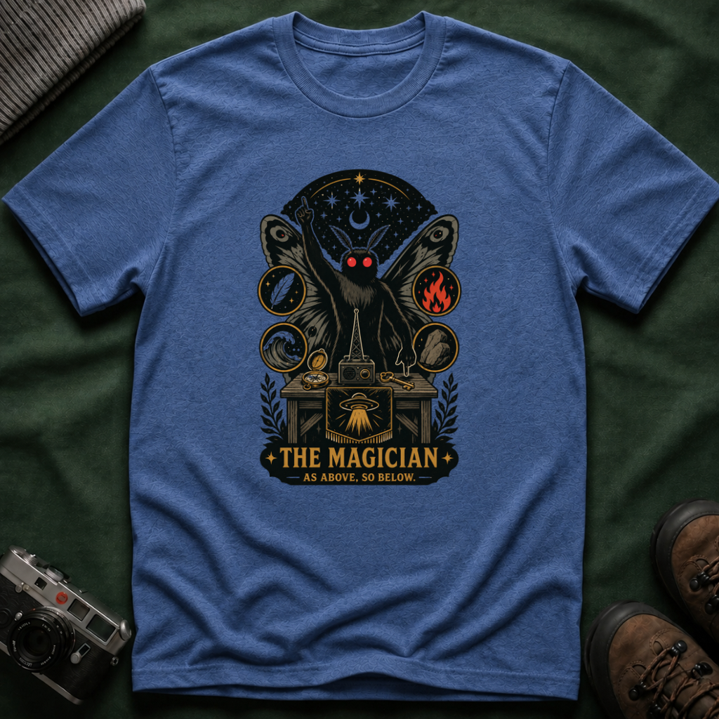 Magician Mothman T-Shirt — Occult Tarot-Inspired Graphic Tee