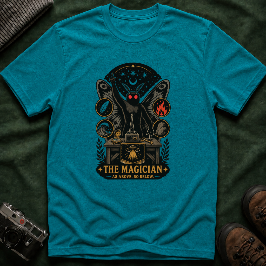 Magician Mothman T-Shirt — Occult Tarot-Inspired Graphic Tee