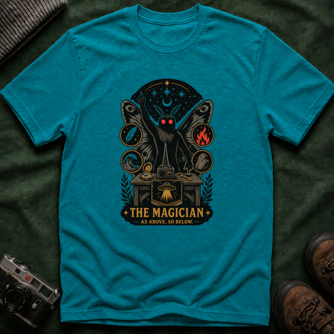 Magician Mothman T-Shirt — Occult Tarot-Inspired Graphic Tee