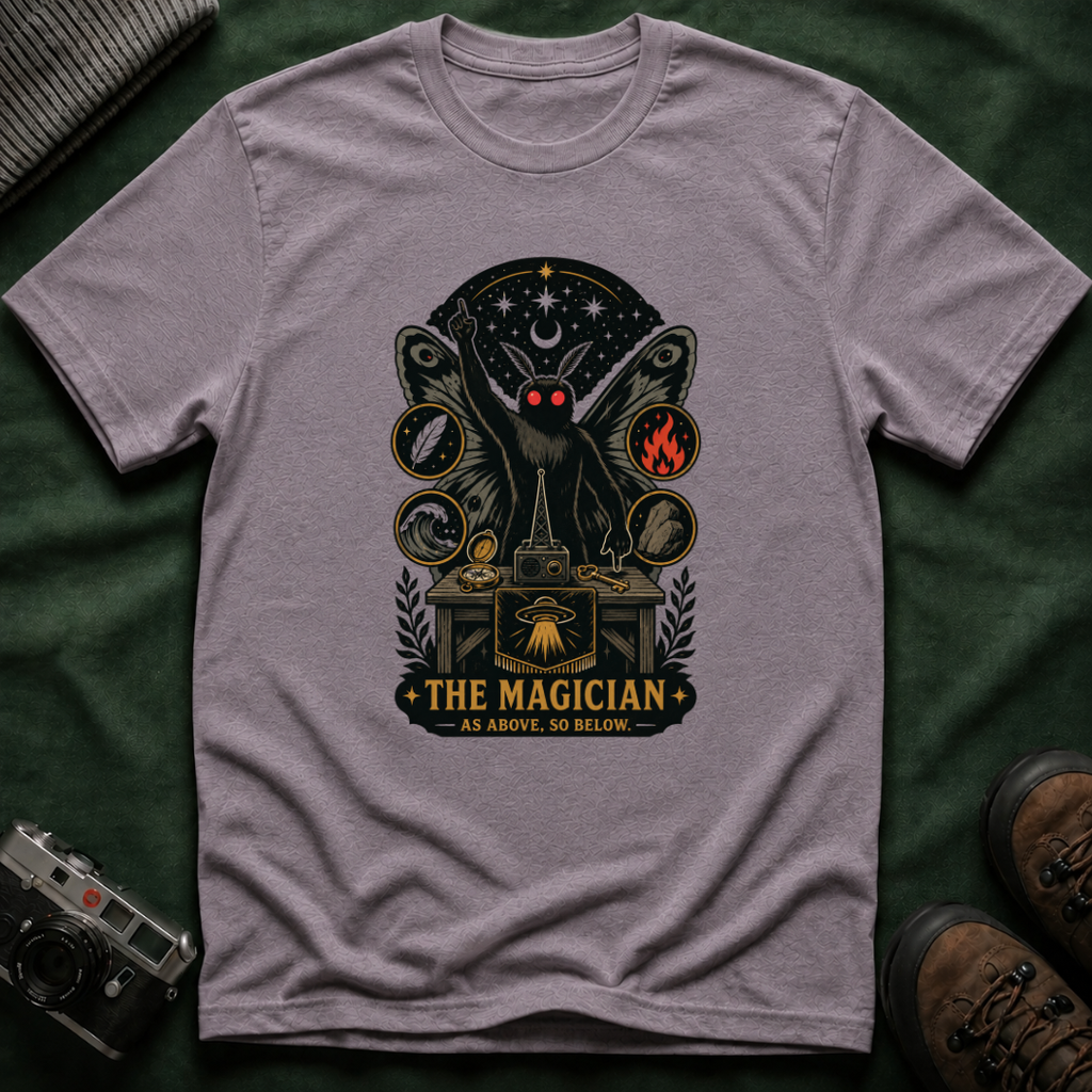 Magician Mothman T-Shirt — Occult Tarot-Inspired Graphic Tee