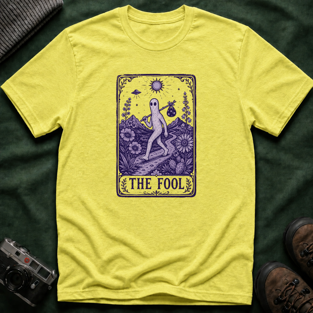 The Fool Tarot T-Shirt — Fresno Nightcrawler Traveler Card Graphic Tee