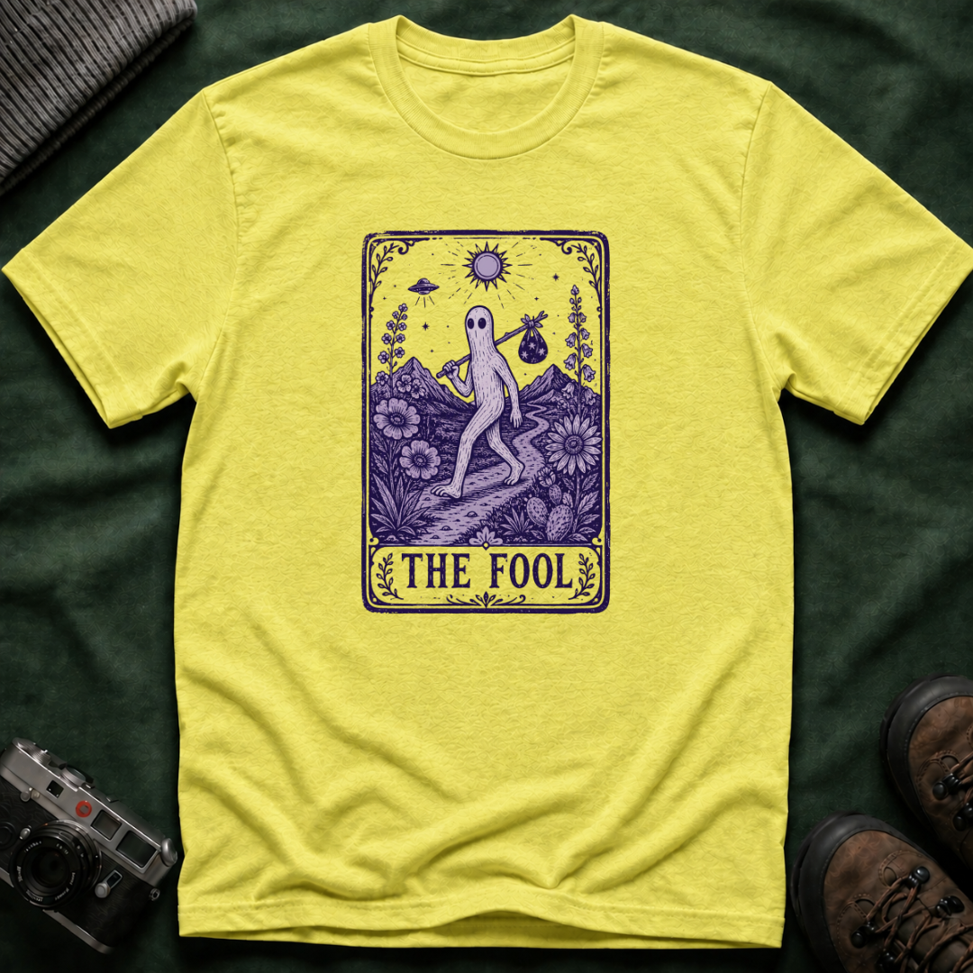 The Fool Tarot T-Shirt — Fresno Nightcrawler Traveler Card Graphic Tee