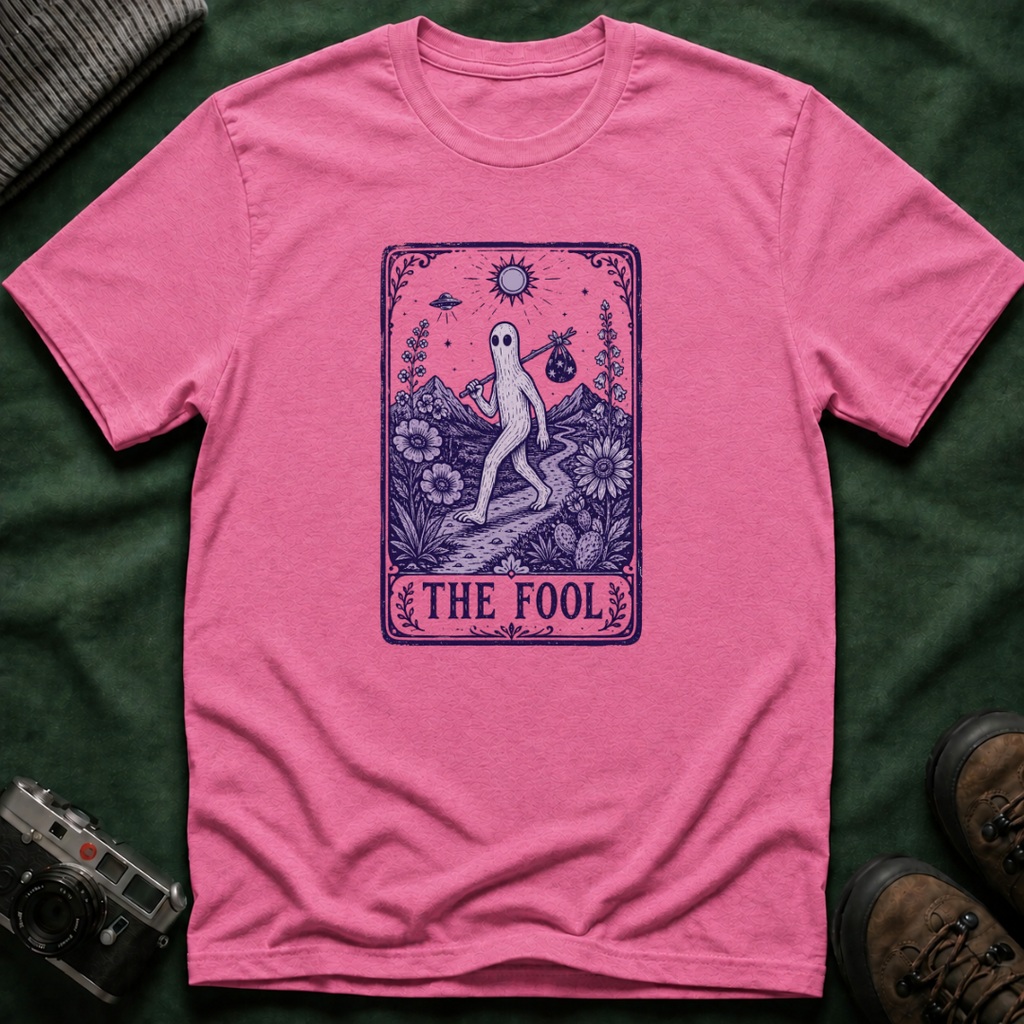 The Fool Tarot T-Shirt — Fresno Nightcrawler Traveler Card Graphic Tee