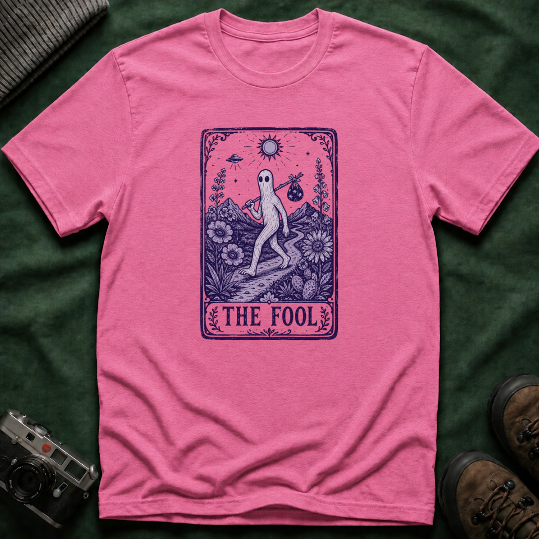 The Fool Tarot T-Shirt — Fresno Nightcrawler Traveler Card Graphic Tee