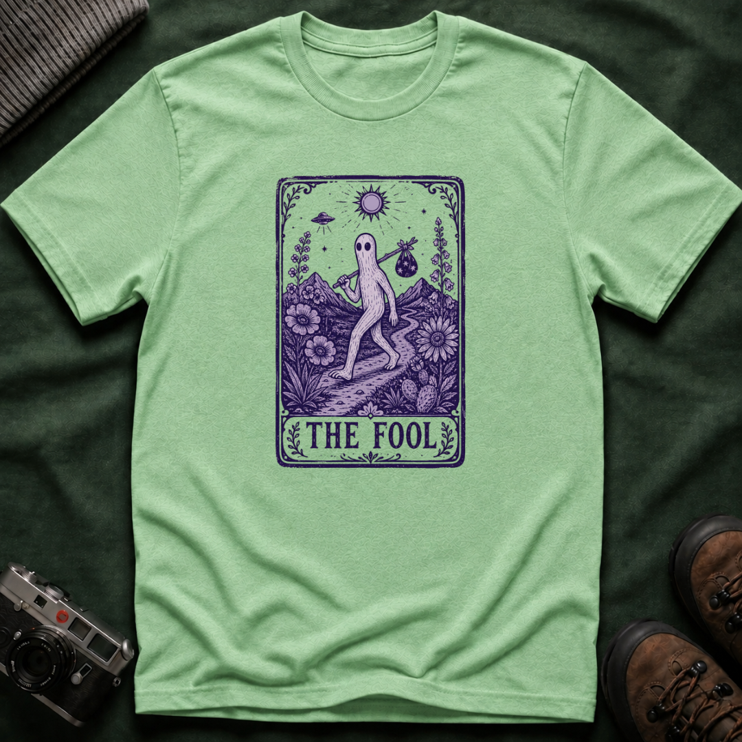 The Fool Tarot T-Shirt — Fresno Nightcrawler Traveler Card Graphic Tee