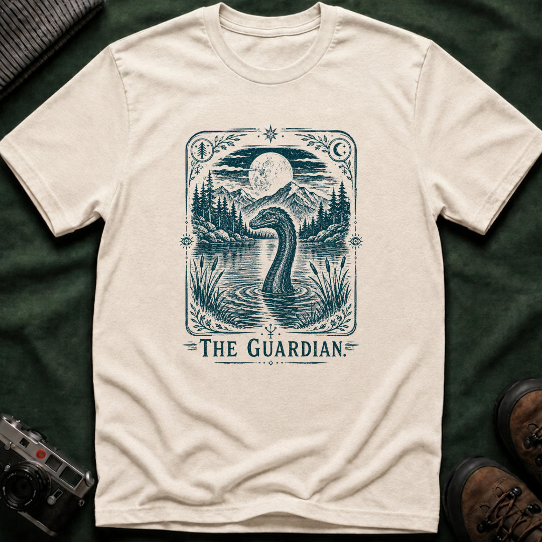Guardian of the Lake T-Shirt — Vintage Moonlit Nessie Design