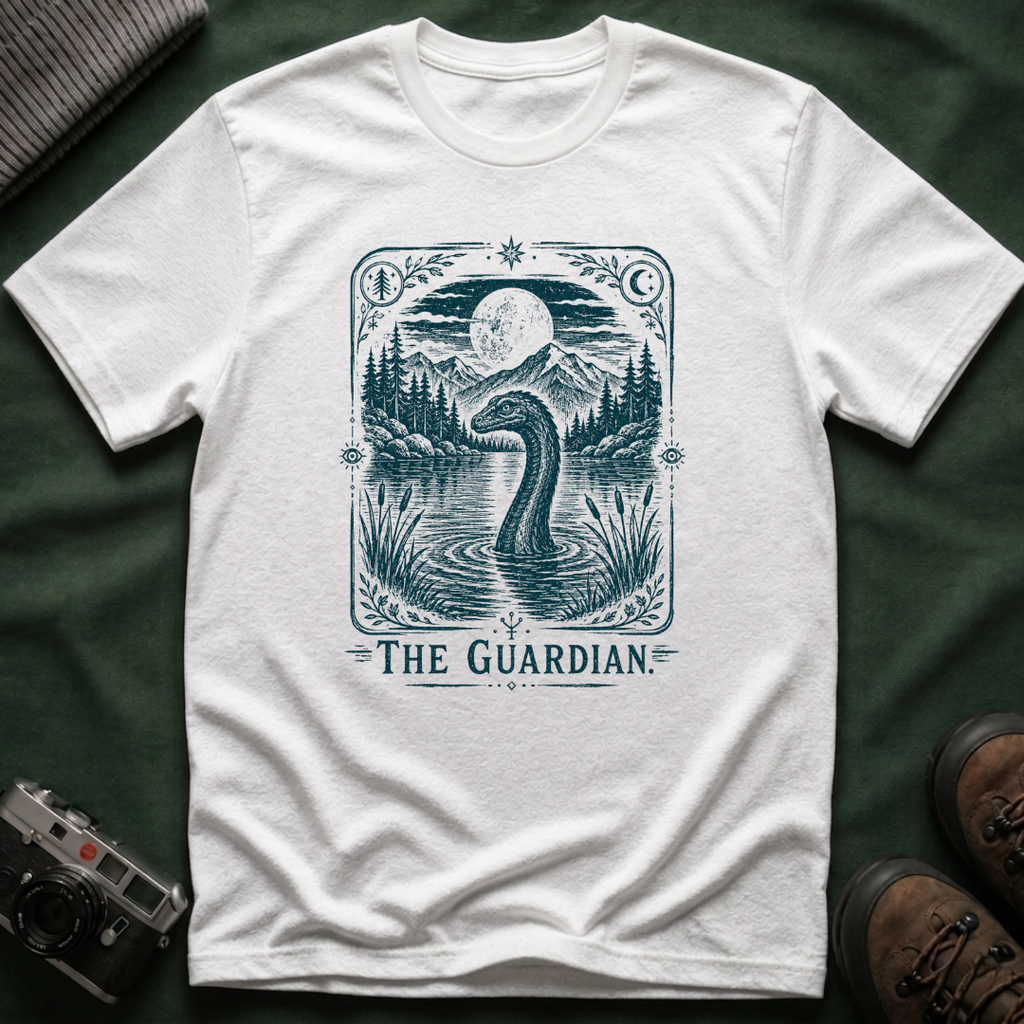 Guardian of the Lake T-Shirt — Vintage Moonlit Nessie Design