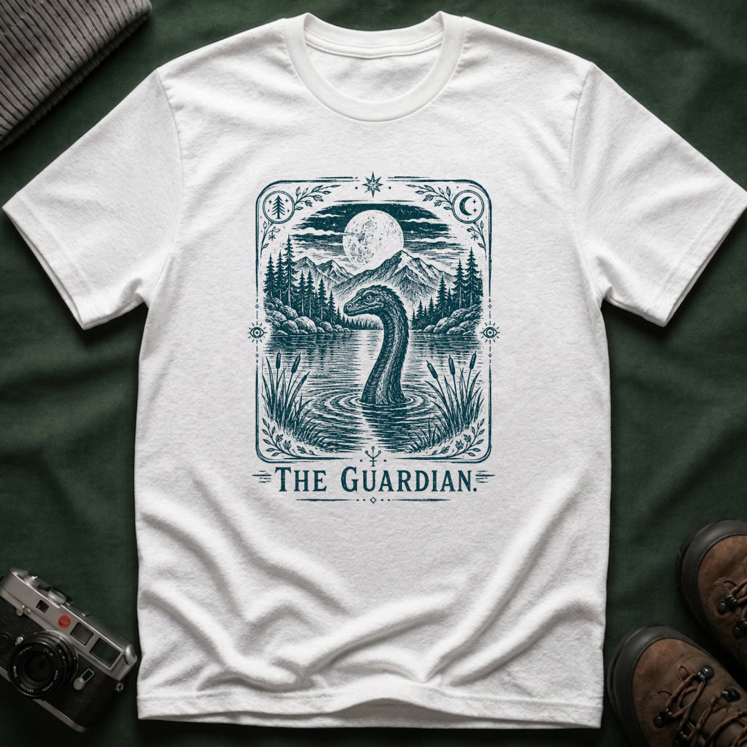 Guardian of the Lake T-Shirt — Vintage Moonlit Nessie Design