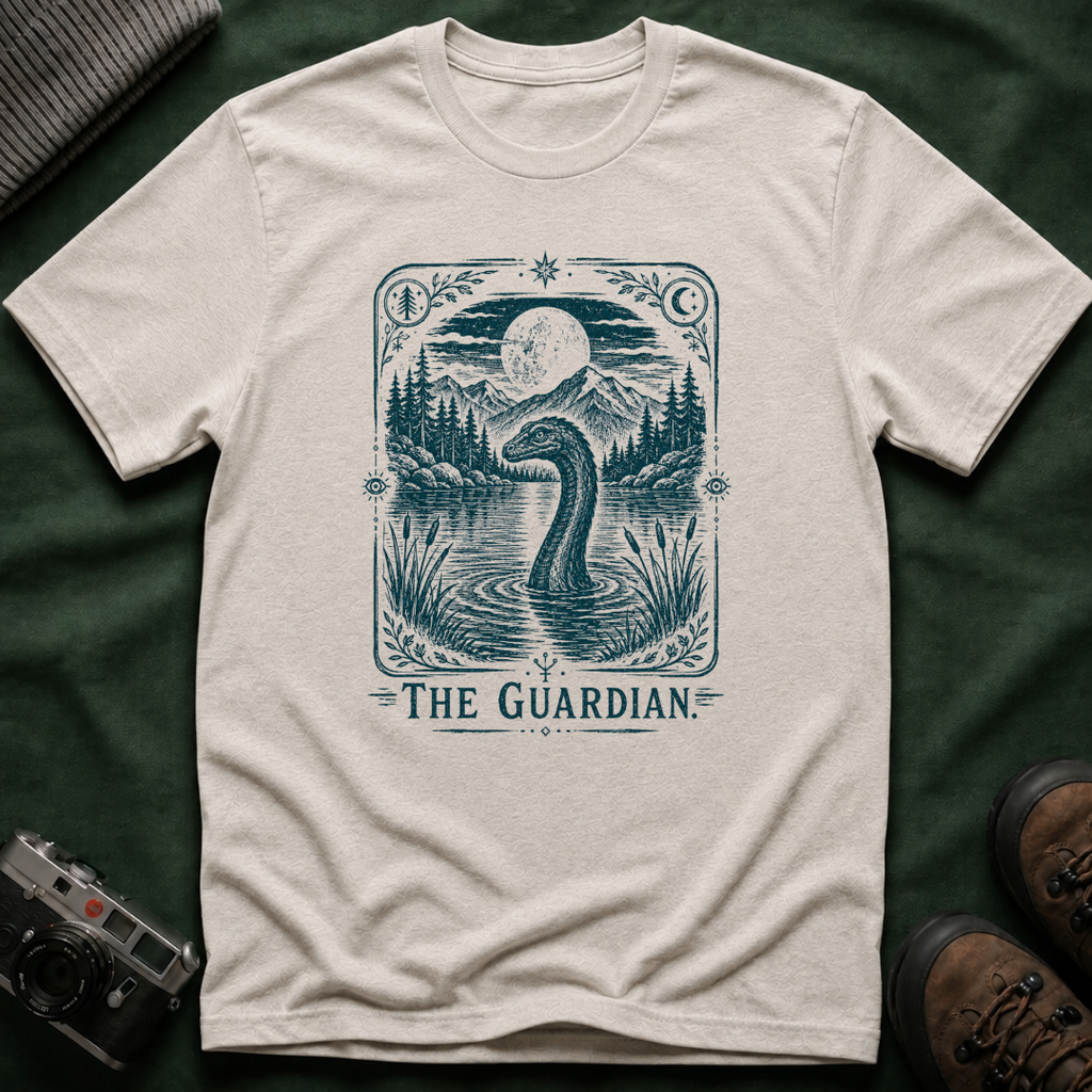 Guardian of the Lake T-Shirt — Vintage Moonlit Nessie Design