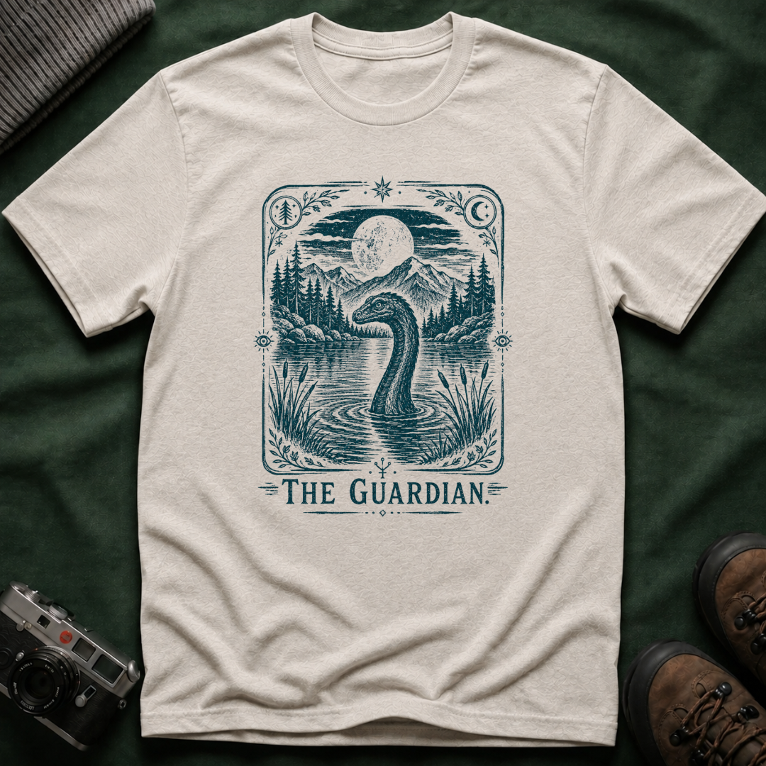 Guardian of the Lake T-Shirt — Vintage Moonlit Nessie Design