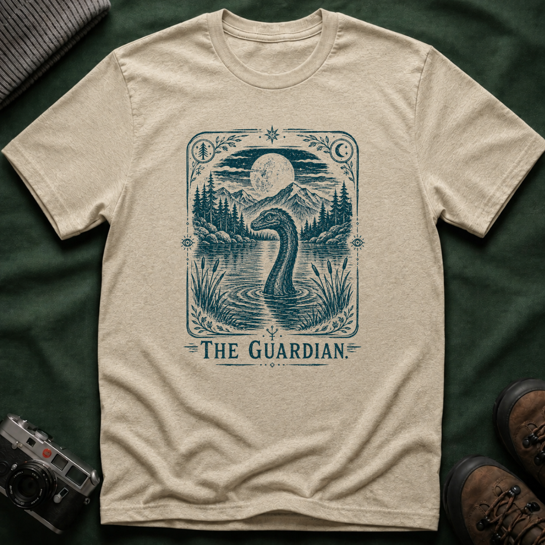 Guardian of the Lake T-Shirt — Vintage Moonlit Nessie Design