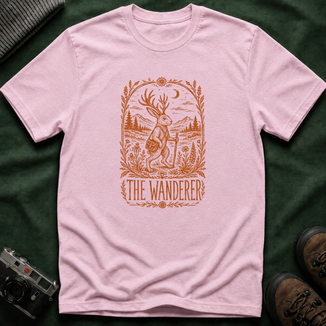 The Wanderer T‑Shirt — Vintage Jackalope Explorer Graphic Tee
