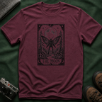 Mothman & Moon Tarot Tee — Mystical Celestial Graphic T-Shirt
