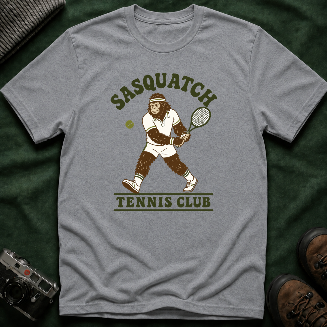 Sasquatch Tennis Club T-Shirt — Vintage Bigfoot Tennis Graphic Shirt