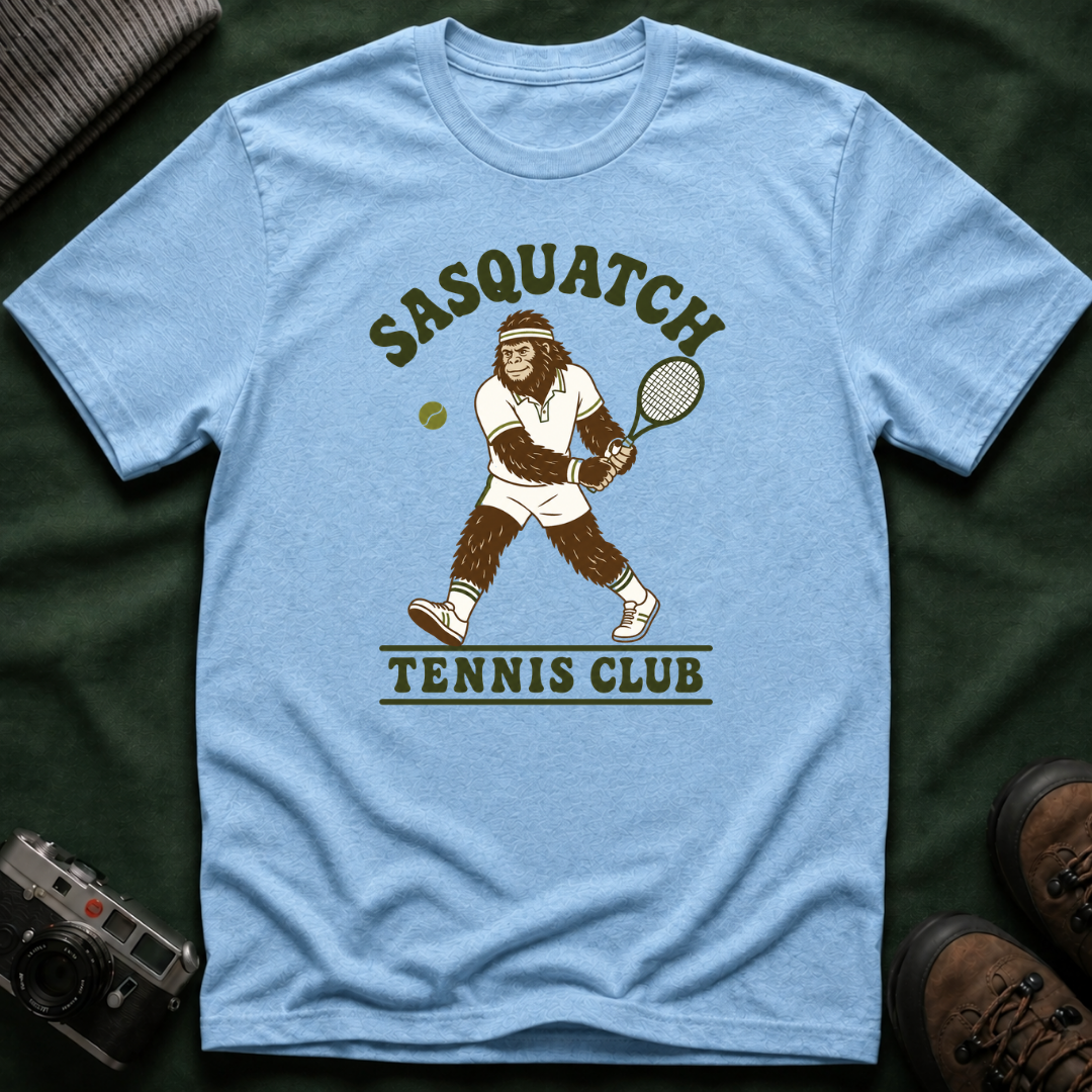 Sasquatch Tennis Club T-Shirt — Vintage Bigfoot Tennis Graphic Shirt